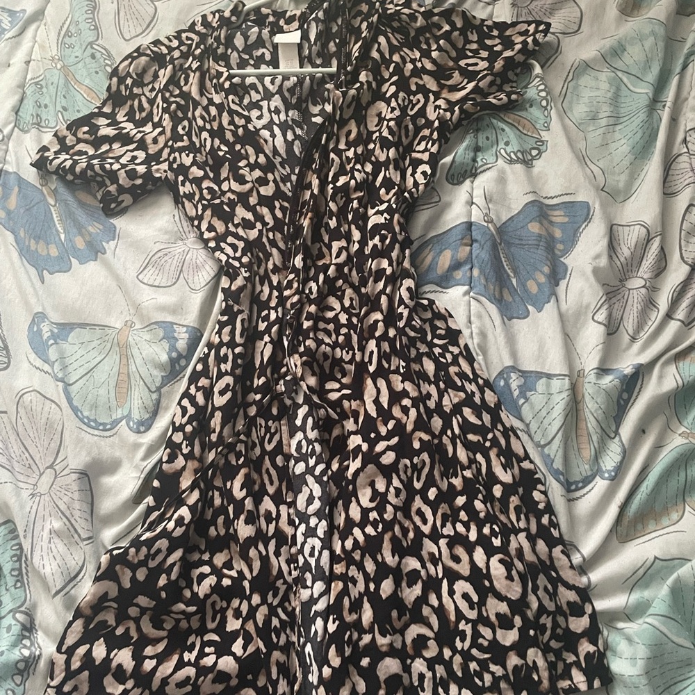 H&M Black and White Animal Print Dress